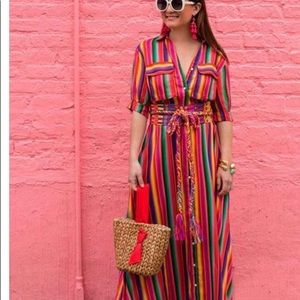 Medium bohemian striped dress